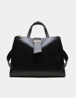 Black napa Paris tote bag