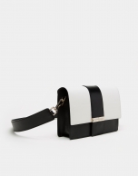 Black and white napa shoulder bag