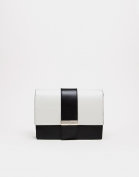 Black and white napa shoulder bag