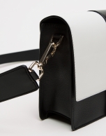 Black and white napa shoulder bag