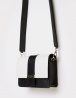 Bolso shoulder napa blanco y negro