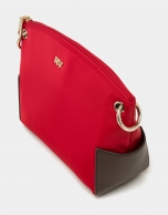 Red nylon shoulder bag