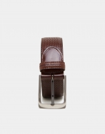 Brown embossed leather belt