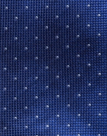 Blue silk tie with light blue jacquard dots