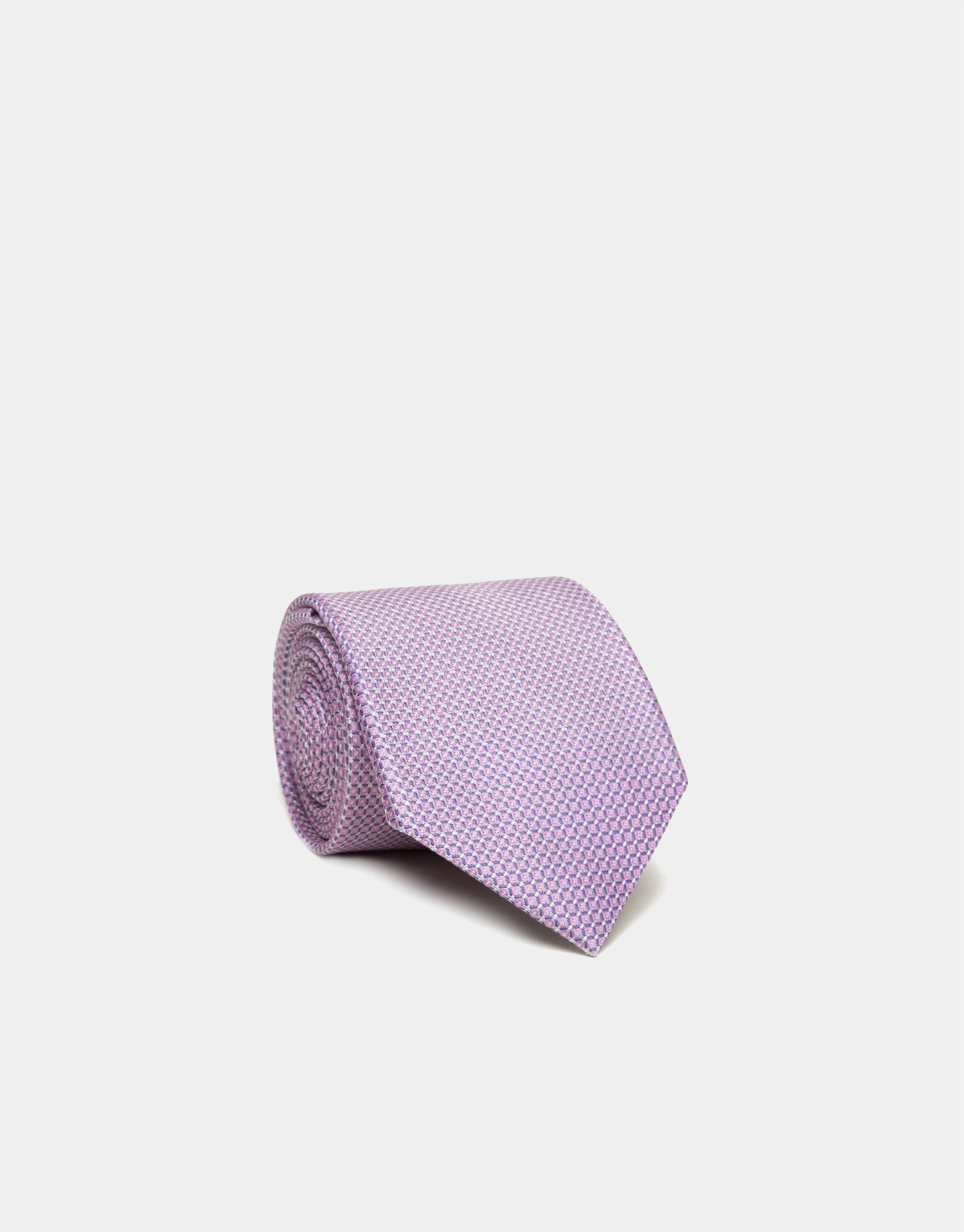 Pink structured silk tie