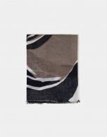 Foulard lino manchas negra/crudo/tostado