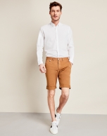 Beige cotton bermudas