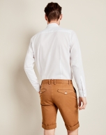 Beige cotton bermudas