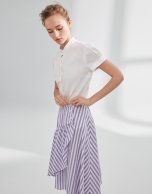 Mauve striped skirt with flounce