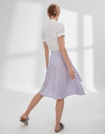 Mauve striped skirt with flounce