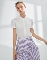 Mauve striped skirt with flounce