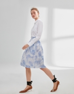 Blue print flowing skirt