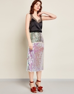 Green skirt with iridescent sequins