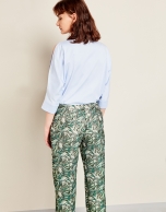 Green metallicized pants