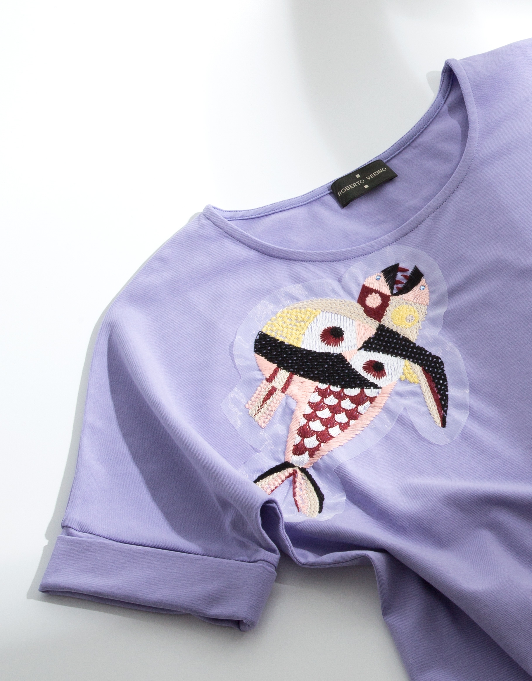 Mauve top with fish design