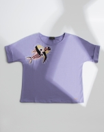 Mauve top with fish design