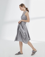 Gray draped flowing dress