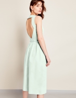 Green halter top dress