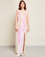 Long dress with pink sequins