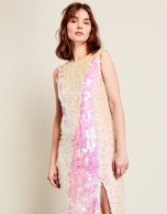 Long dress with pink sequins