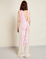 Long dress with pink sequins