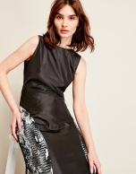 Long black dress with silver sequins