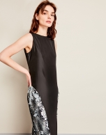 Long black dress with silver sequins