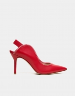 Red leather Salina mules