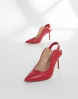 Red leather Salina mules