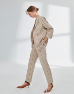 Striped linen pants