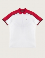 White and red "color block" polo