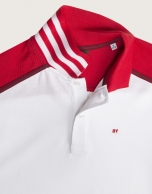 White and red "color block" polo