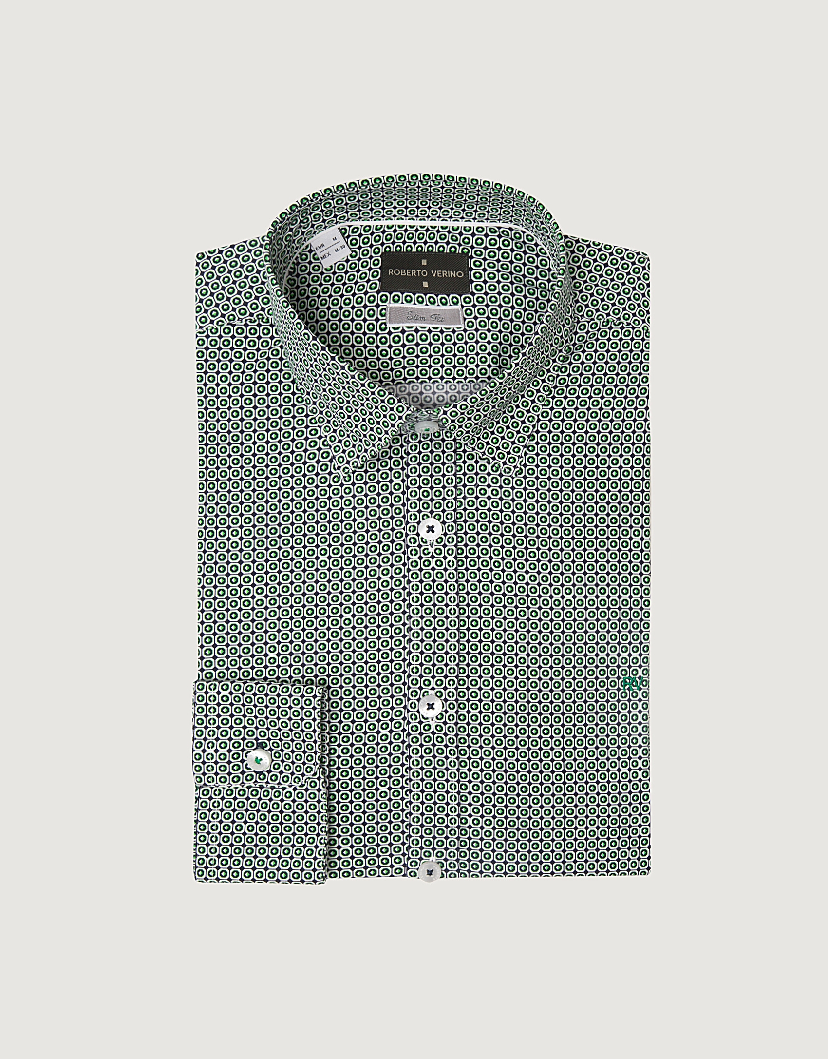 Green mosaic print sport shirt