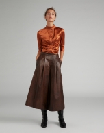 Brown napa culottes