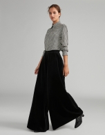 Black velvet palazzo pants