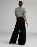 Black velvet palazzo pants