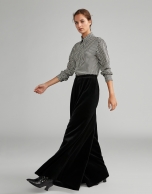 Black velvet palazzo pants