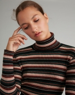 Brown striped knit top