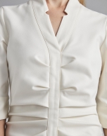 White wrap shirtwaist dress