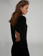 Long black velvet dress