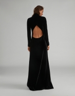 Long black velvet dress