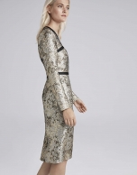 Gold and silver jacquard dress