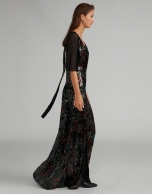 Long black dress with sequins