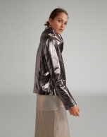 Silver metalized windbreaker