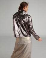 Silver metalized windbreaker