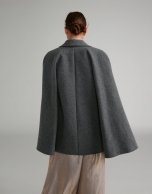 Light gray wool cape coat AW2018 Roberto Verino