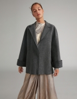 Light gray wool cape coat