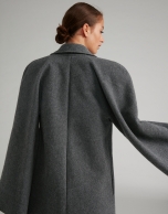 Light gray wool cape coat