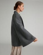 Light gray wool cape coat