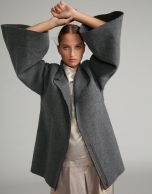 Light gray wool cape coat